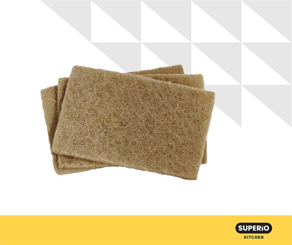 Superio Heavy Duty Natural Sisal Scouring Pads Non Scratch 24 Pack Scratch Free