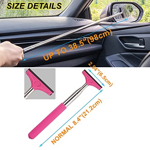 Car Rearview Mirror Wiper 2 Pack Universal Automotive Car Black+pink
