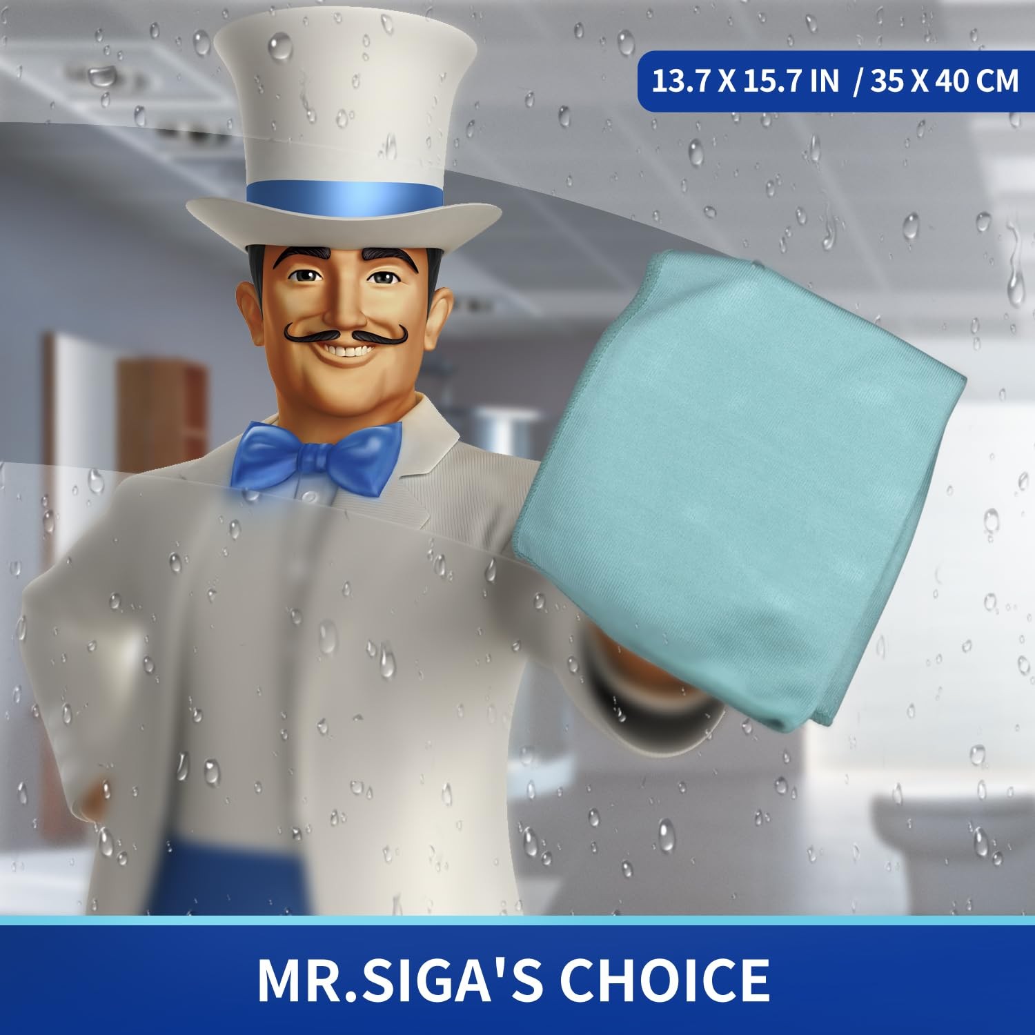 Mr.siga Ultra Fine Microfiber Cloths For Glass, Pack Of 12, 35 X 40Cm