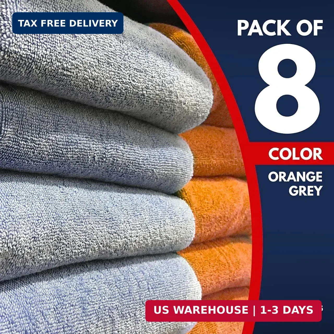 USANOOKS Microfiber Cleaning Cloth – 8 Pcs 12″x11″ – High Performance – 1200 Was