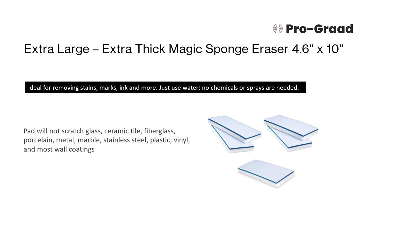 4610 Eraser Pads – 20 Pack 4.5″ x 10″ x 1″ Commercial Grade Melamine Sponges …