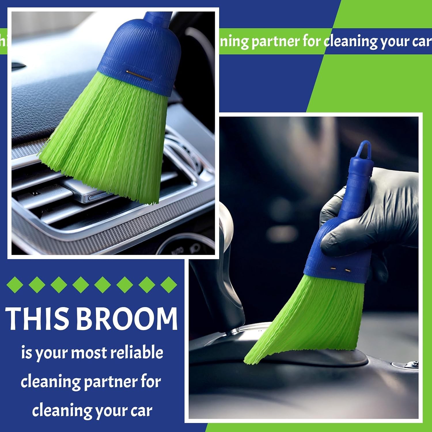 2 Pcs Whisk Broom Poly Fiber Handheld Brush Hand Brush Outdoor Car Broom with