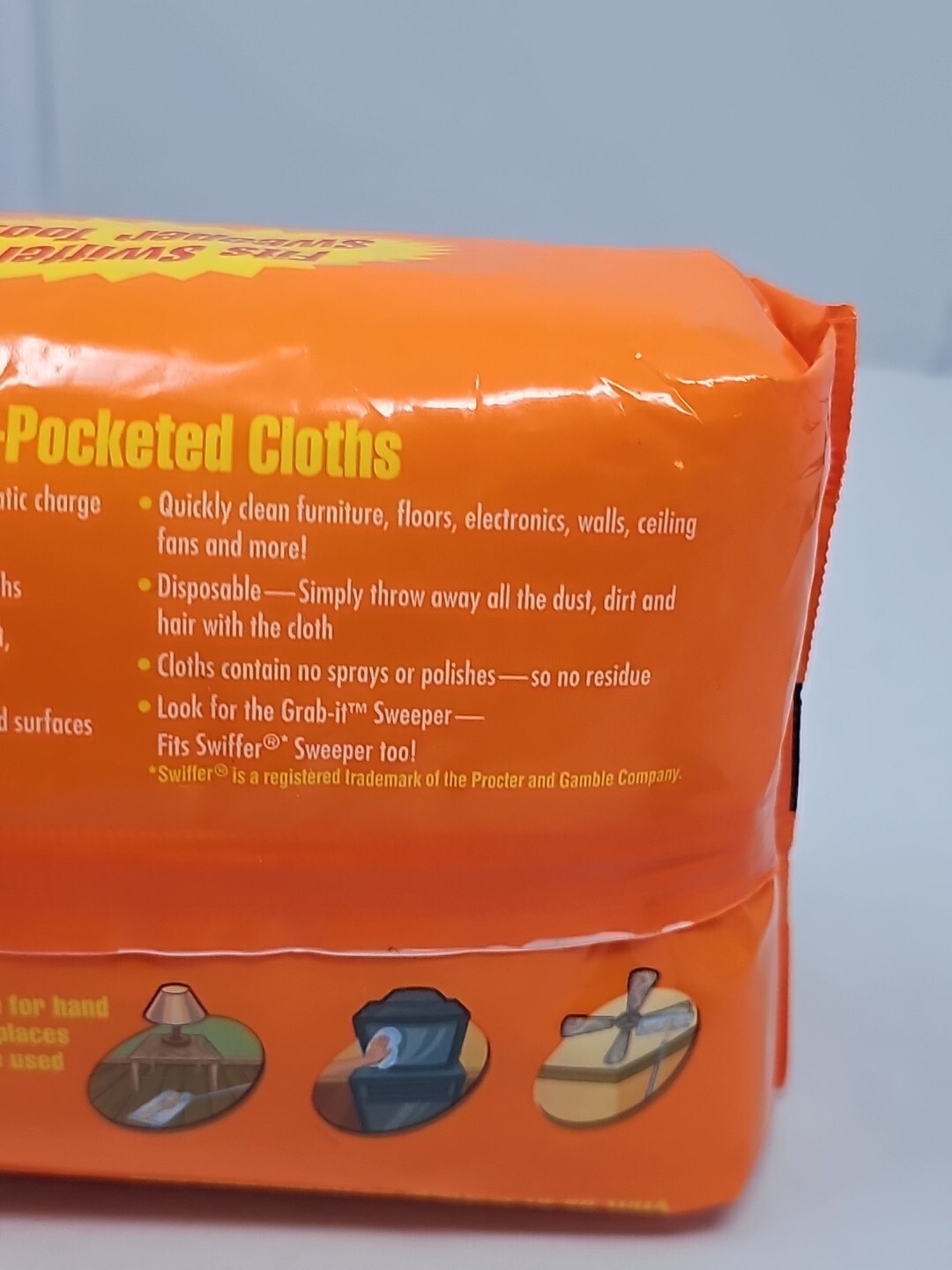 Pledge Grab It Refills Disposable 16 Dry Dusting Cloths READ Orange Citrus Scen5