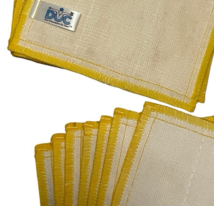 Lot of 7 DOC Anti Bacterial Yellow Reusable Cleaning Cloths 6”x7” FREE SHIP