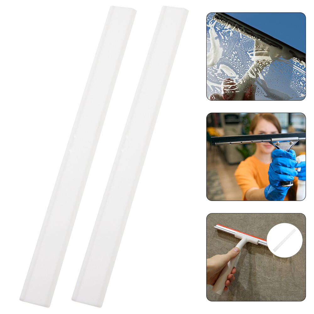 2pcs Silicone Squeegee Scrubber Refill for Car Window Glass Shower (25CM)
