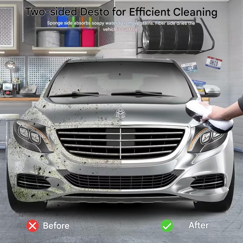 11PCS Car Wash Cleaning Kit Microfiber Towels Blush Sponge Wash Glove Polish set
