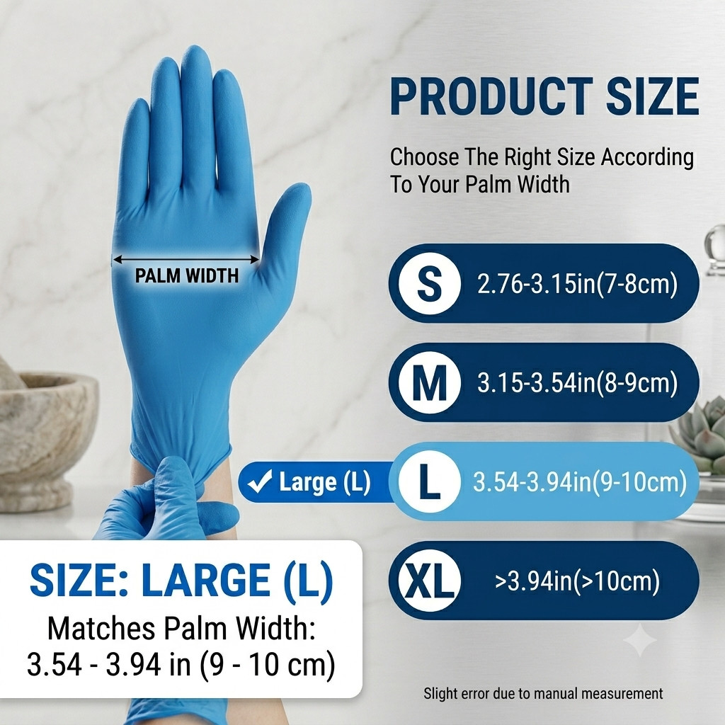 100 PCS Disposable Nitrile Gloves Powder Free Latex Free Exam Grade Gloves