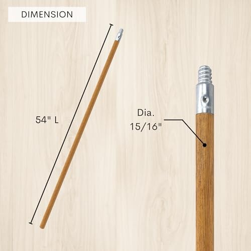 Commercial Products 54-inch Replacement Wood Broom Handle with 15/16″ x 54″ 2