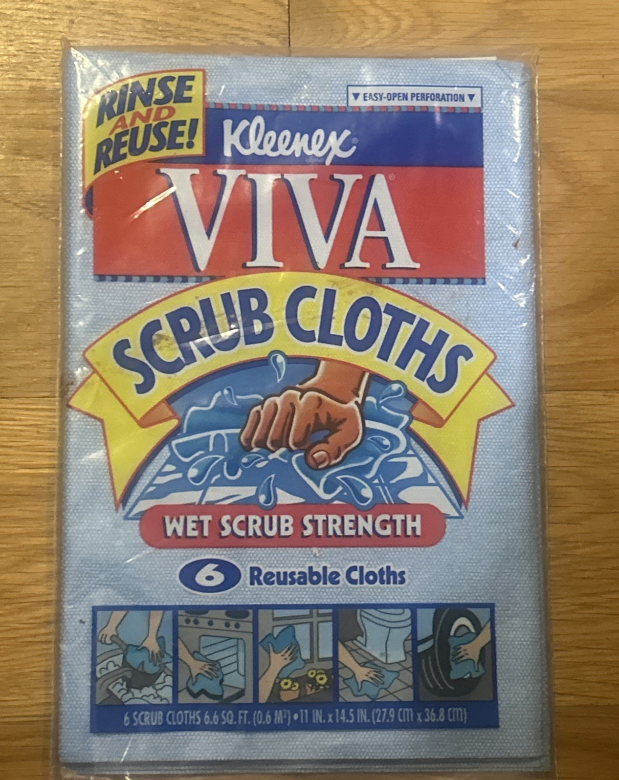 Kleenex VIVA Reusable Scrub Cloths 6 Pack – 1996 Made In USA