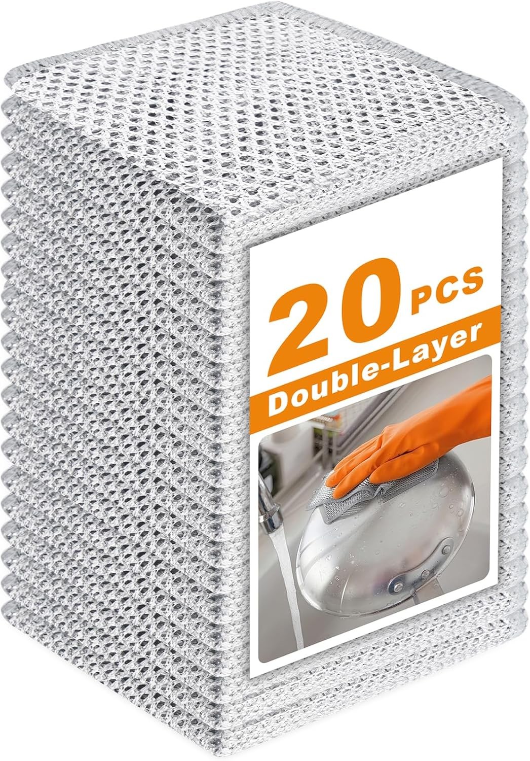 20 Pcs New Upgrade 3-Layer Metal Dish Cloth, No Scratches Wire Cleaning Cloth
