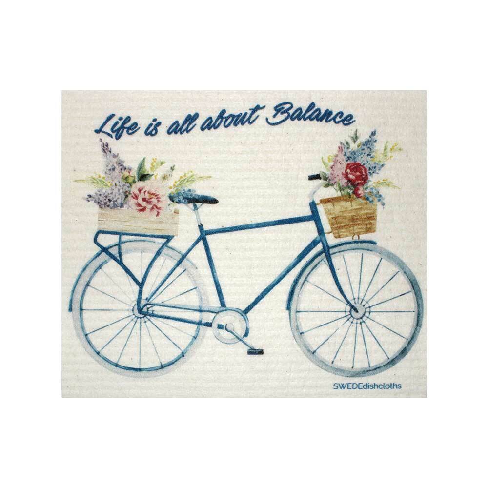 Swedish Dishcloths Bike Sayings Set of 3 (1 of each design) Eco Friendly Cloth