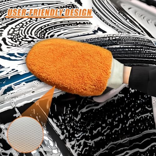 9PCS Car Cleaning Kit, No-Scratch Auto Detailing Tools Set with Wash Orange