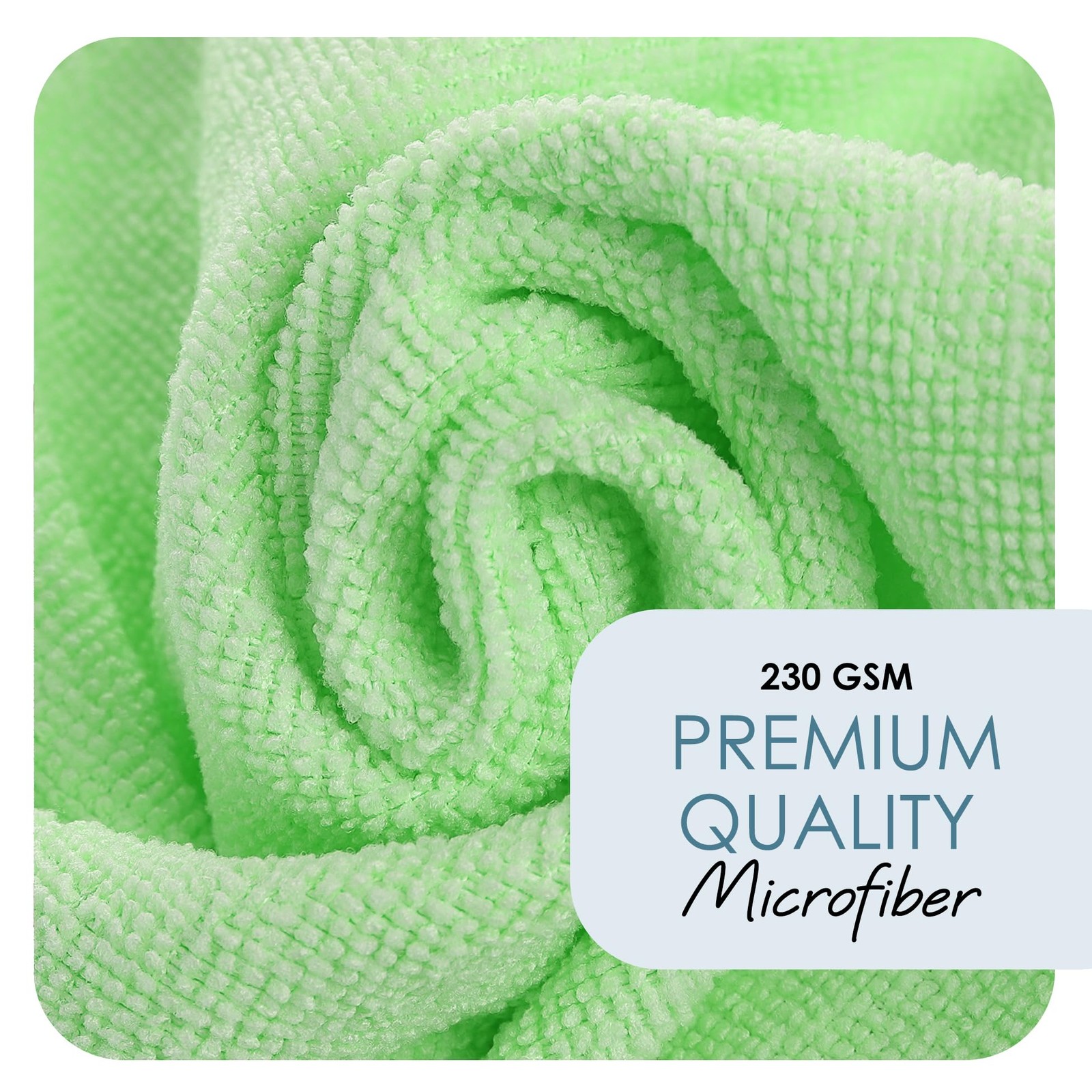 12 Pack Green Microfiber Cleaning Towels 12×12 Inch Soft Absorbent Home Offic…