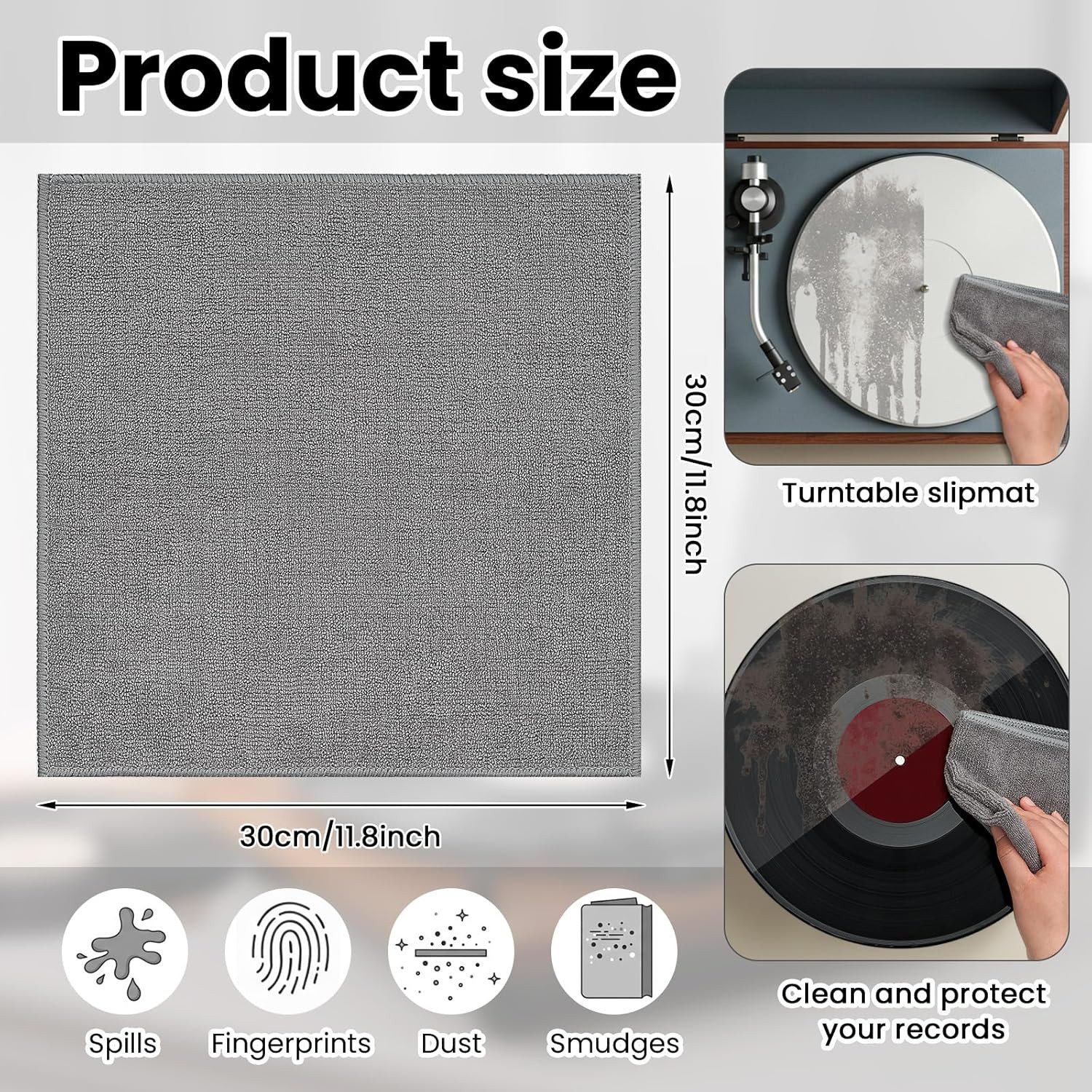 8 Pack Microfiber Record Cleaning Cloth, 12″ X 12″ Reuseable anti Static Towels
