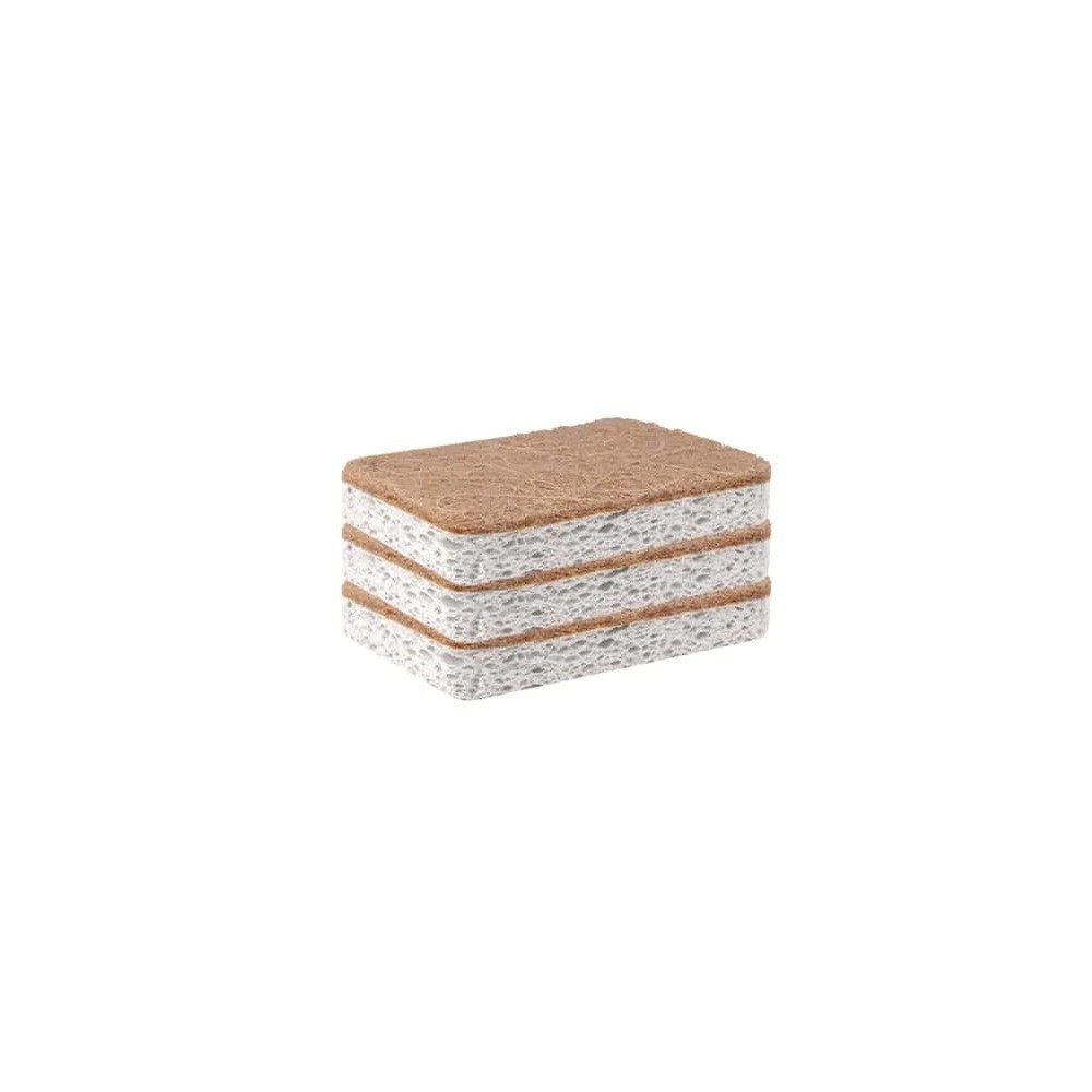 3/6 Pack Biodegradable Cellulose Coconut Scrubbing Sponges Eco Kitchen Cleaning