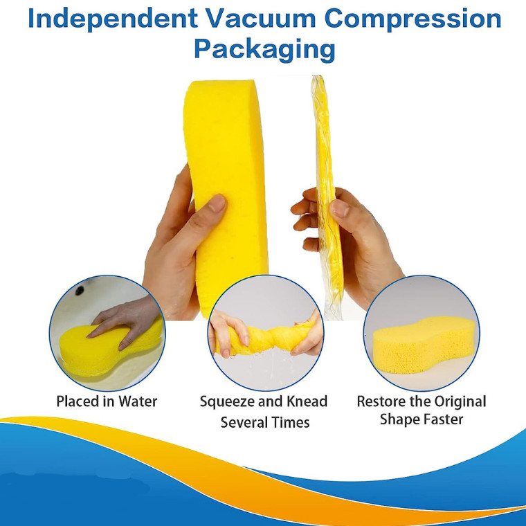 Giant Bone Sponge, Yellow Cleaning Sponge Kitchen Cleaning Sponges Easy Grip