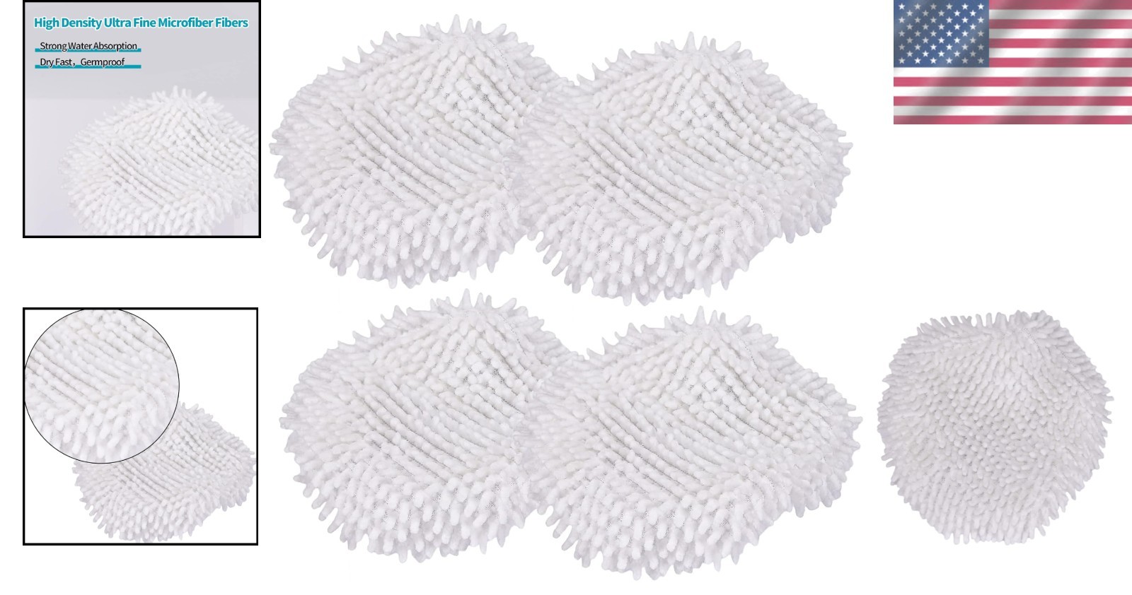 High-Quality Microfiber Mop Pads for Light ‘N’ Easy S3601 – Reusable 4 Pack
