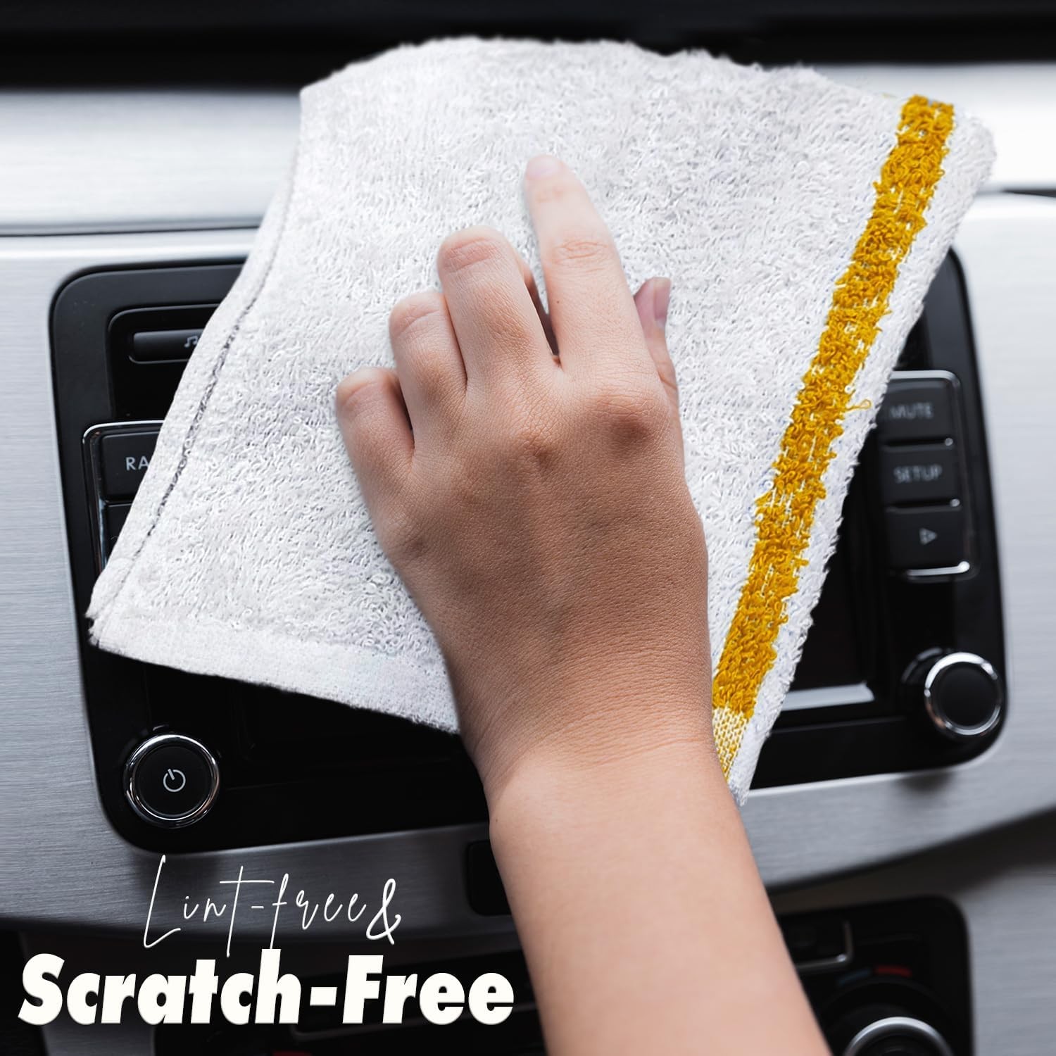 Bar Mops Gold Stripe Pack of 60 Kitchen Towels 16×19 Multi-Purpose for Home,