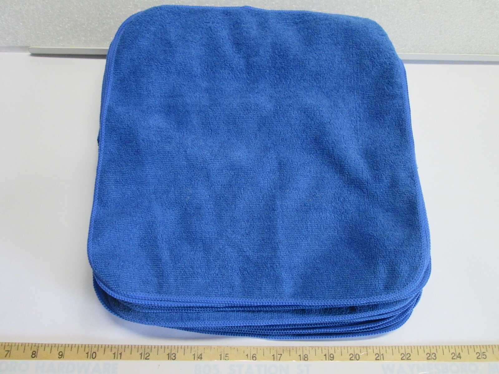 Lot of 12 Rubbermaid Commercial Microfiber BLUE Cleaning TOWELS 12″x12″