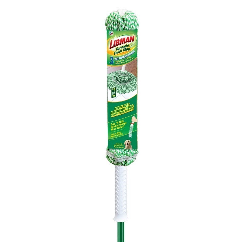 Tornado Twist Mop W/ Cotton Blend Head Steel Handle Easy Wringing Durable Design