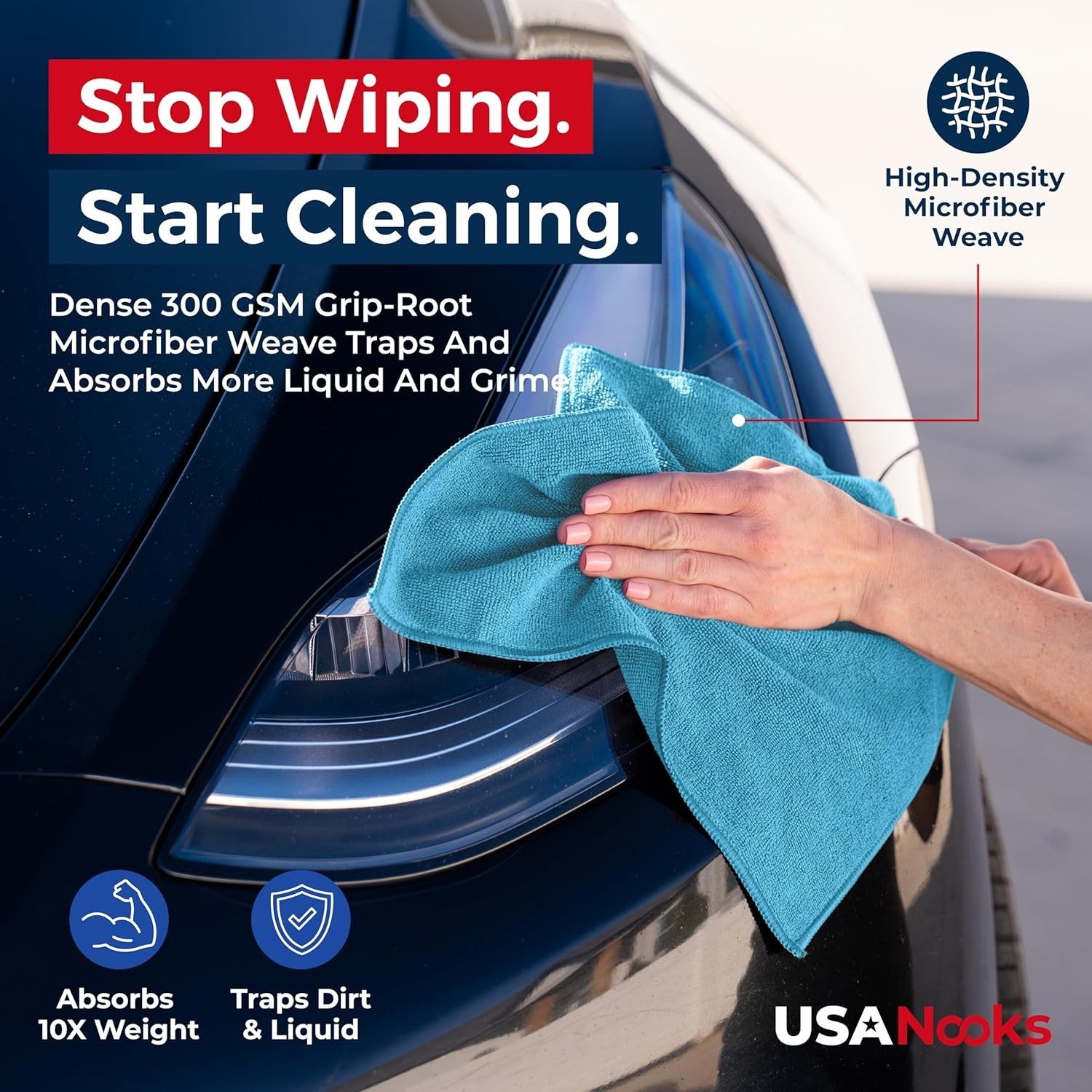 Ultra-Absorbent Microfiber Towels 8-Pcs – 1200 Washes for Spotless Car Shine