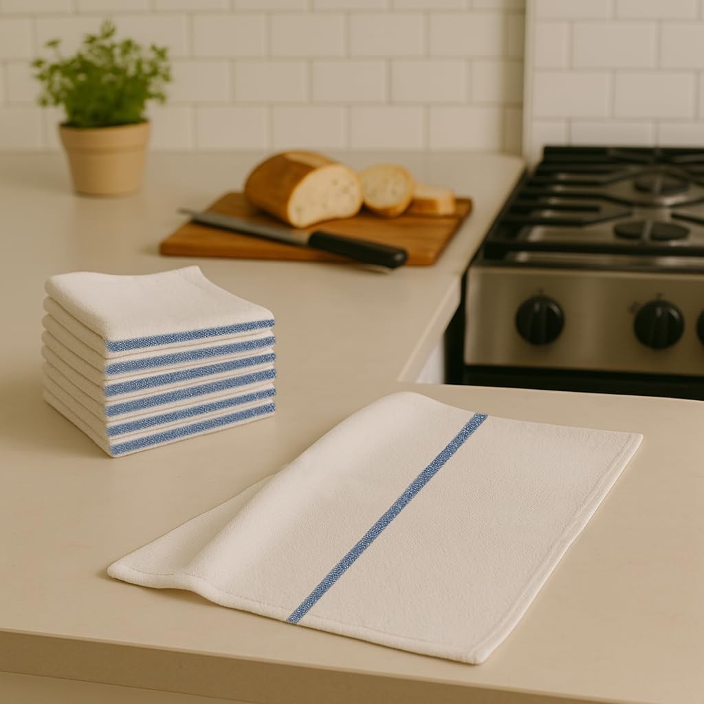ZUPERIA Bar Mop Towels – 12 Pack (16″x19″) – 100% Cotton High Absorbency Kitc…
