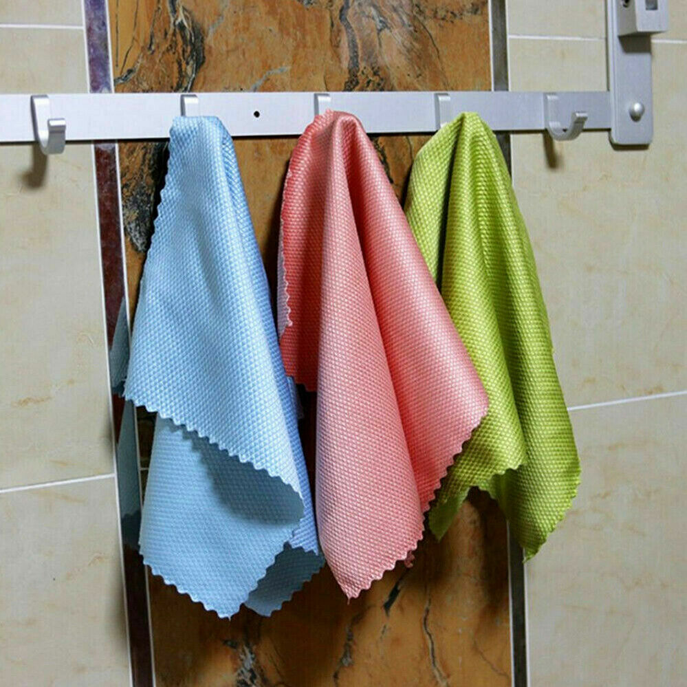 5PCS Kitchen Microfibre Nano Dish Washing Window Glass Cleaning Cloths Scale