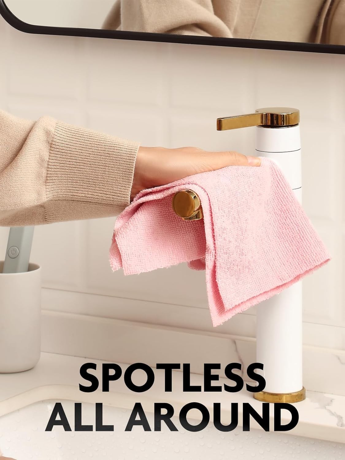 New Microfiber Cleaning Cloth Roll 75 Pack Reusable Washable Towels Pink 12×12