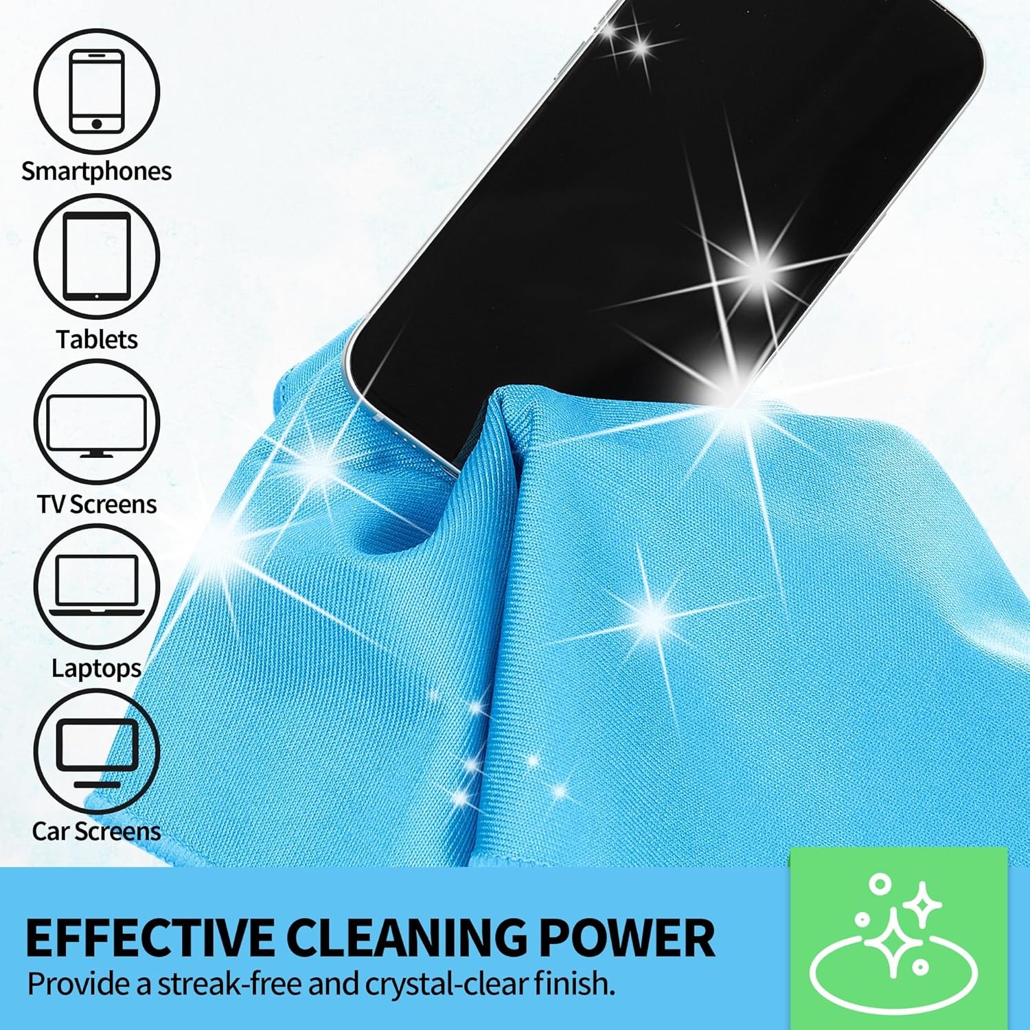 HOMERHYME Microfiber Glass Cleaning Cloth, 12 Pack Window Glass Cleaning Rags, R