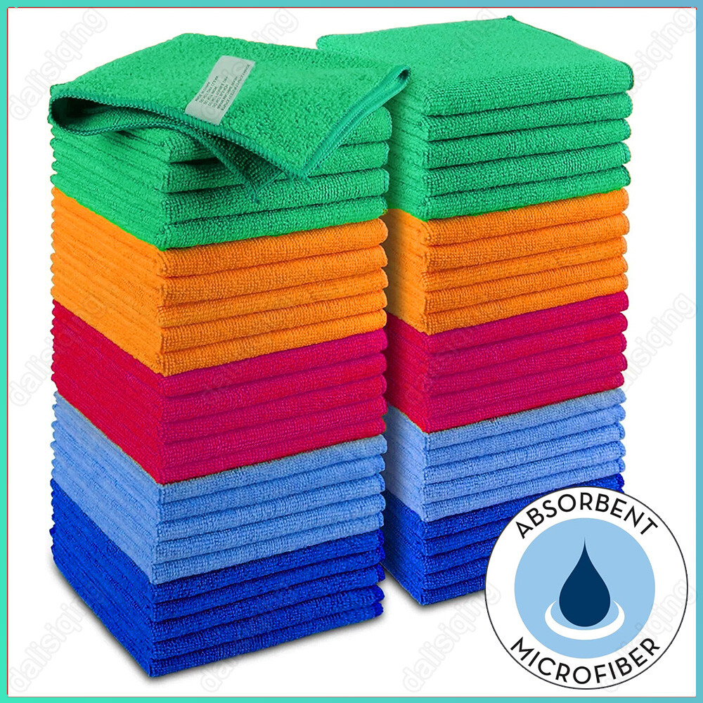 Microfiber Cleaning Cloth Set of 50 Towel Rag Car Polishing Detailing No-Scratch