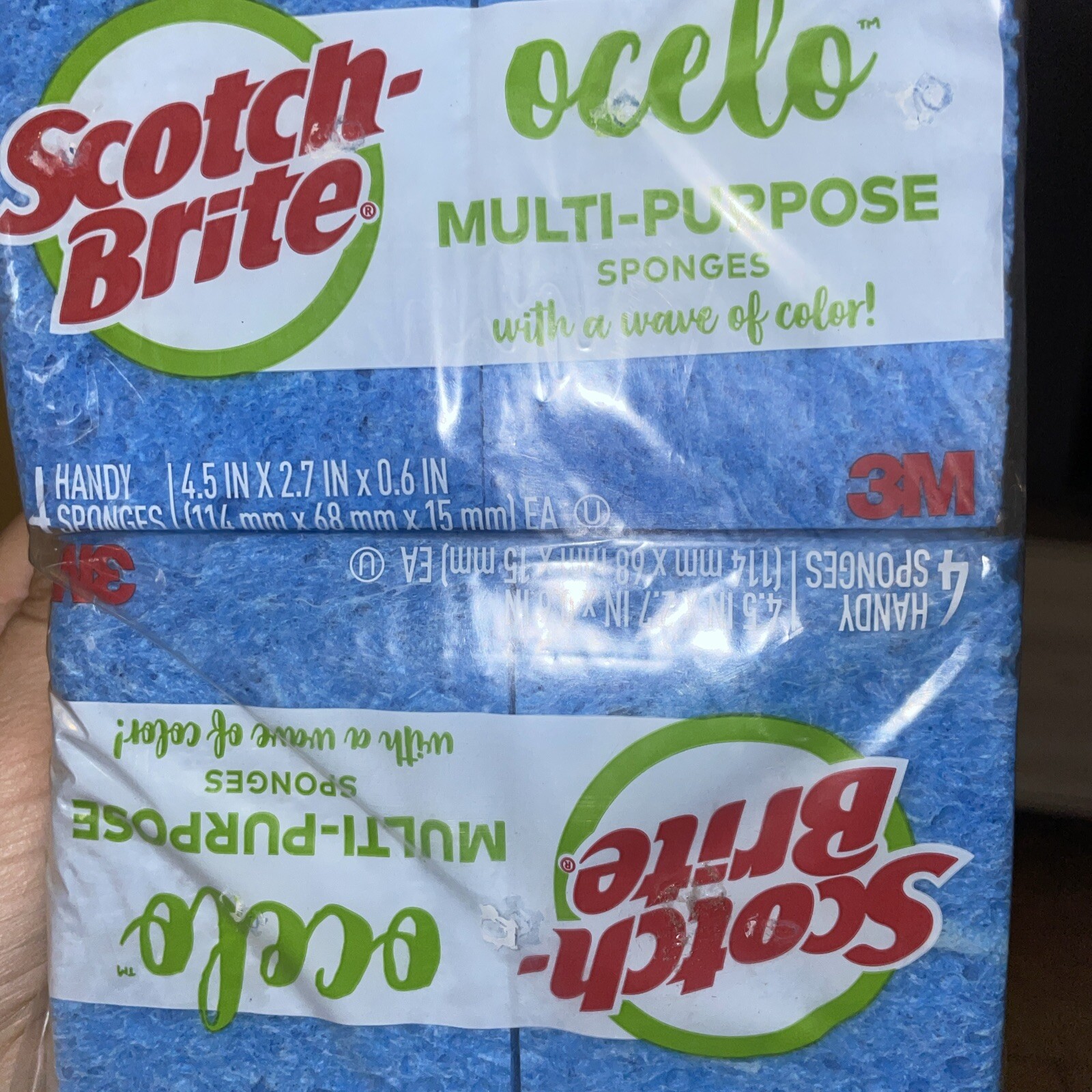16 Ocelo Scotch Brite Multipurpose Handy Sponges Blue And Yellow