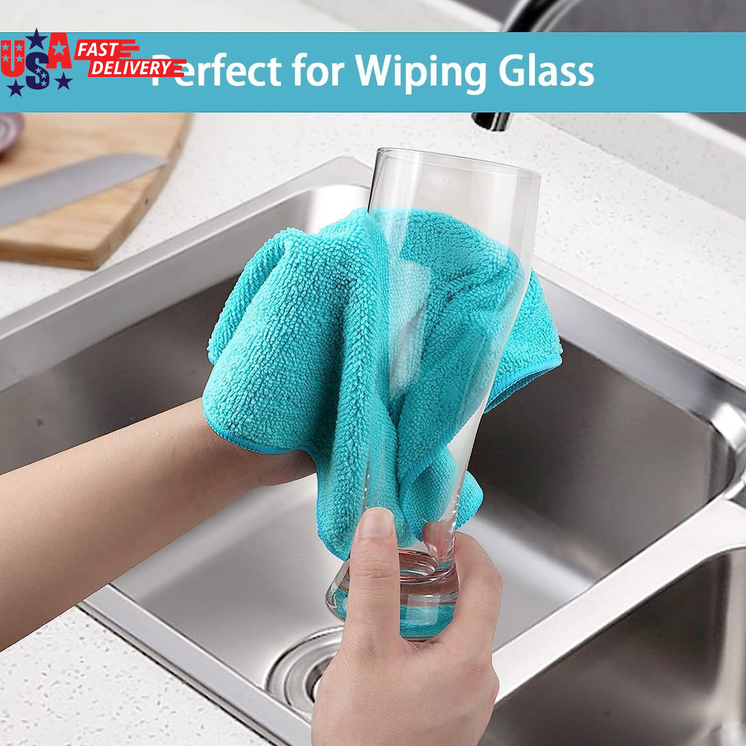 Microfiber Cleaning Cloth 210GSM, Pack of 12, Size:11.5″ X 11.5″, Ultra-Soft, Hi