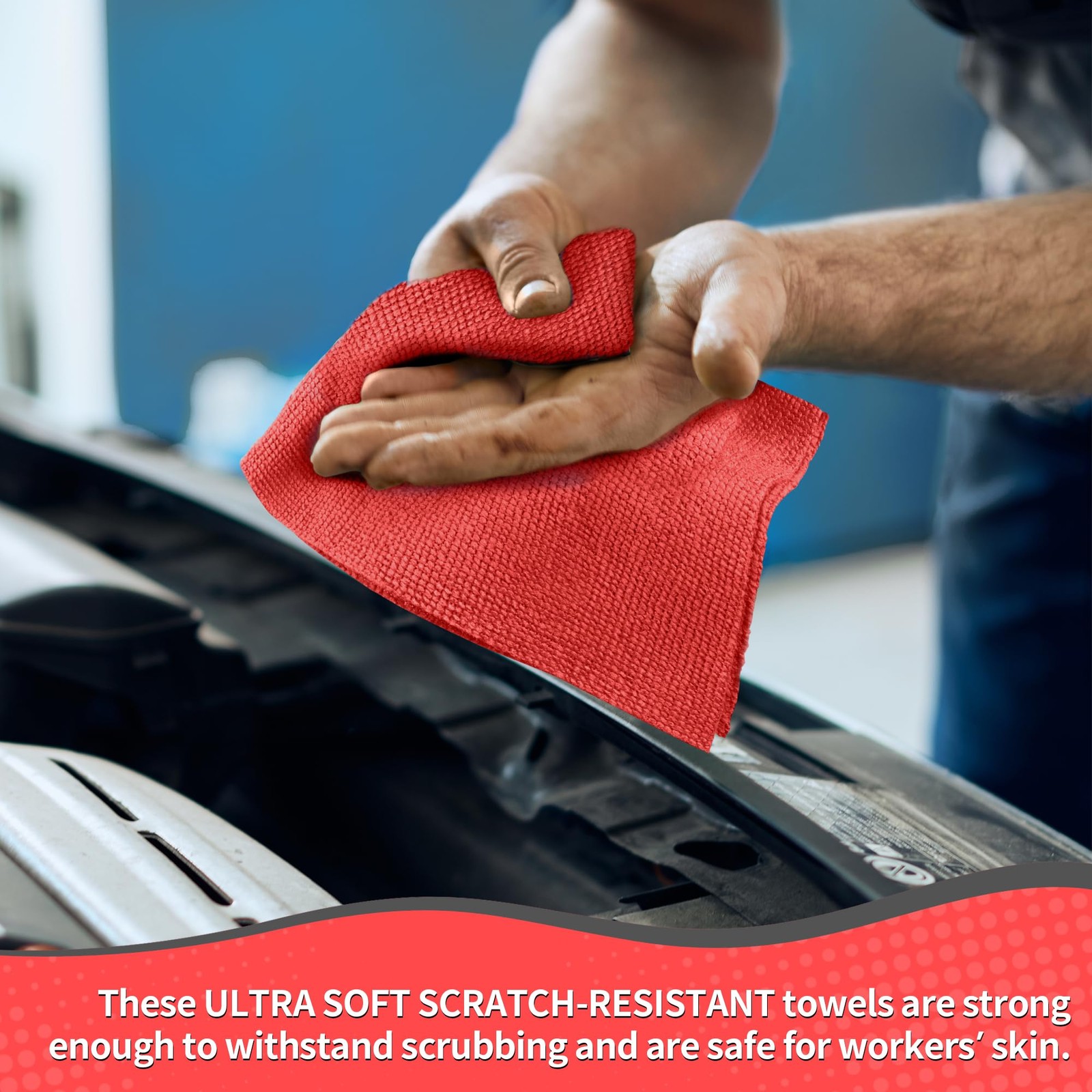 Shop Towel, 100 Pack Commercial Grade Work Rags Microfiber Towels for Cars Clean