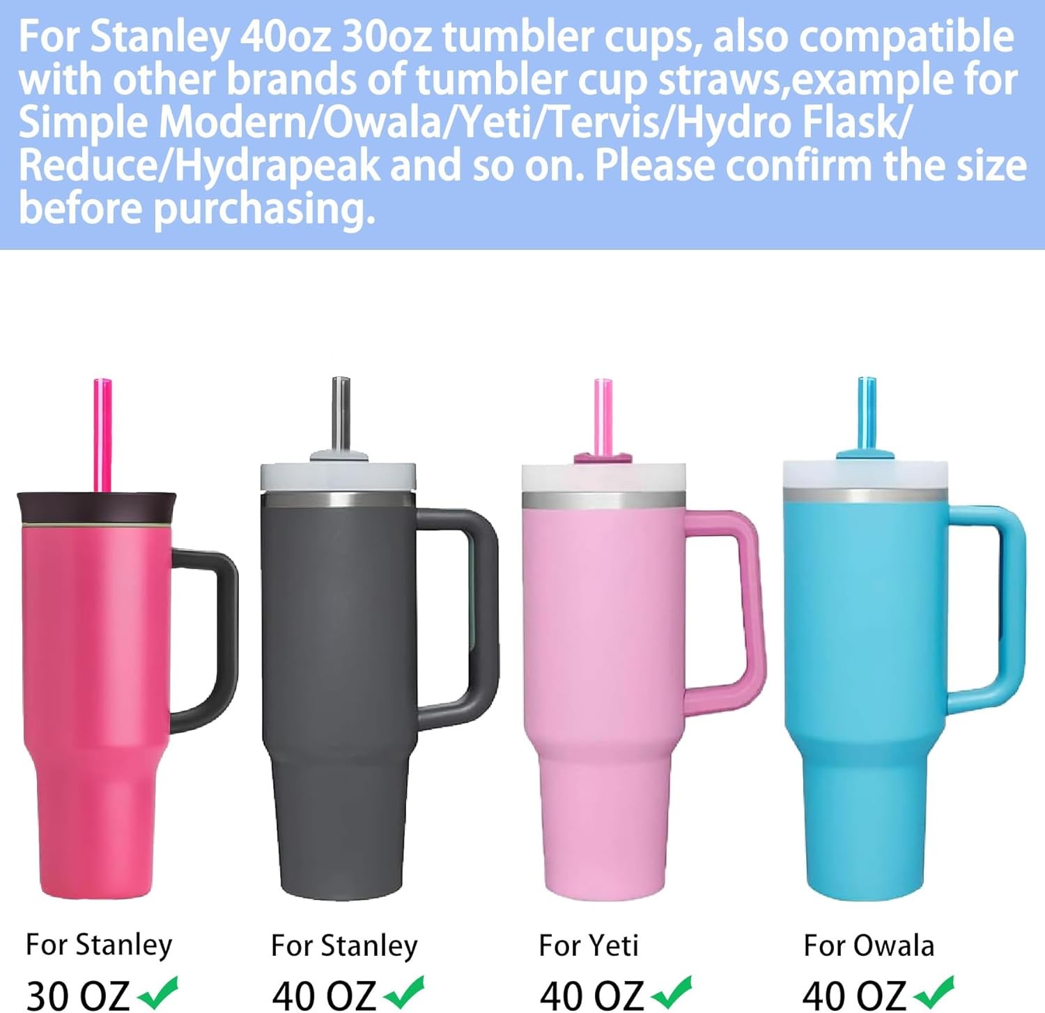 10PCS Replacement Straw Compatible with Stanley|Owala|Simple Modern 40 oz 30 oz