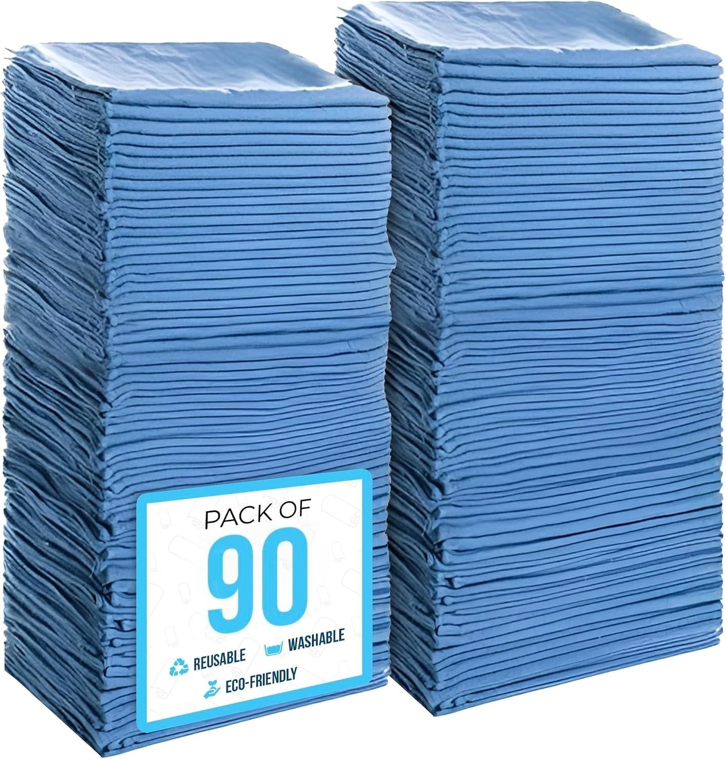Cotton Shop Towels 14″x12″ 90/150Pack – Reusable Cleaning Shop Rags for Automobi
