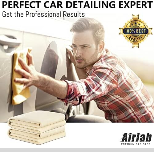 Chamois Cloth for Car 2 Pack Shammy Towel 24” x 16” (2.58 sq ft Each) Super Ab