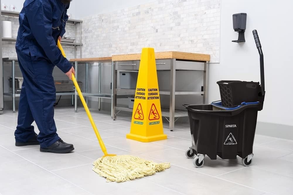 Commercial 35 Qt Mop Bucket with Side Press Wringer – Heavy Duty Cleaning System