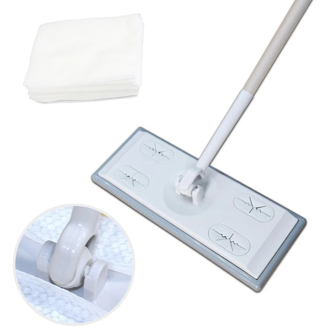 Home Electrostatic Dust Collector Mop Foldable 51.2 in Long Handle with Disposab