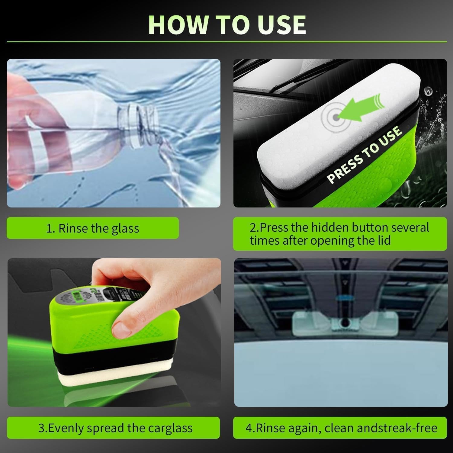 2Pcs Car Window Windscreen Glass Oil Film Automotive Clean Brush Remover Cleaner