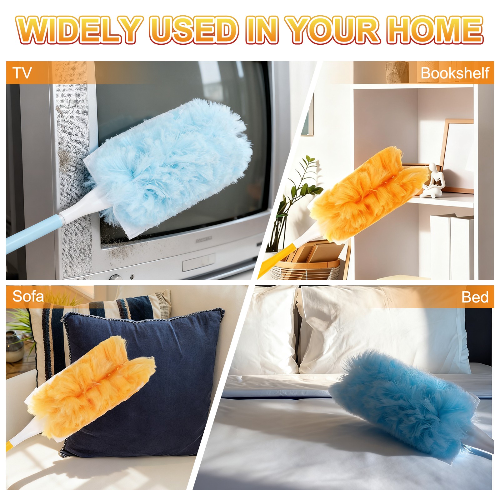 1 Count Yellow Handle Refill, with 10 Blue Dusters