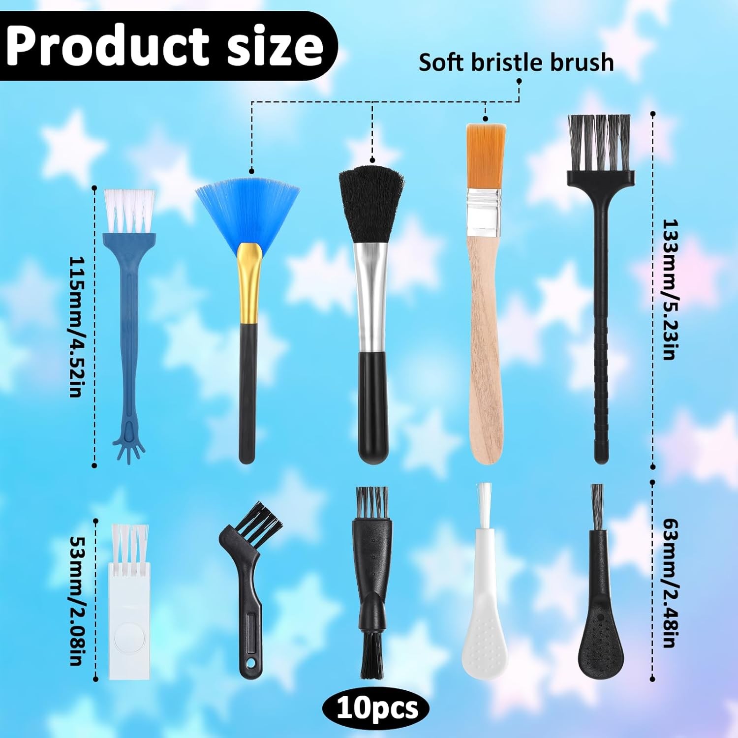 Keyboard Brush, 10 Pcs Mini Anti Static Brush Keyboard Cleaning Brushes Kit