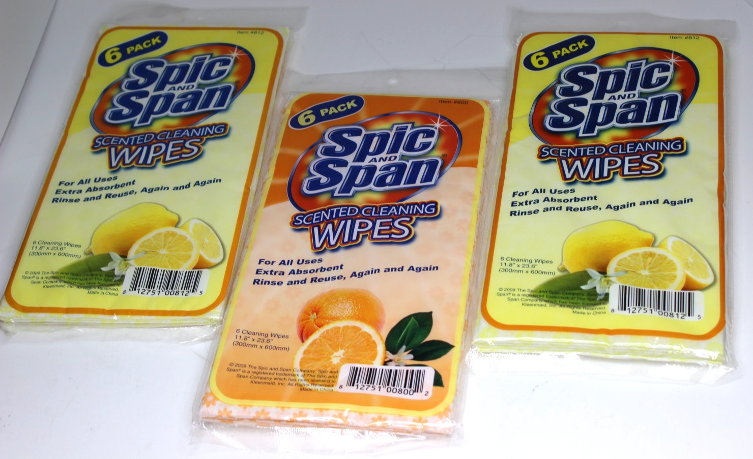 Spic And Span Scented Cleaning Wipes Lot of 3 ( 18 ) Discontinued Lemon Orange