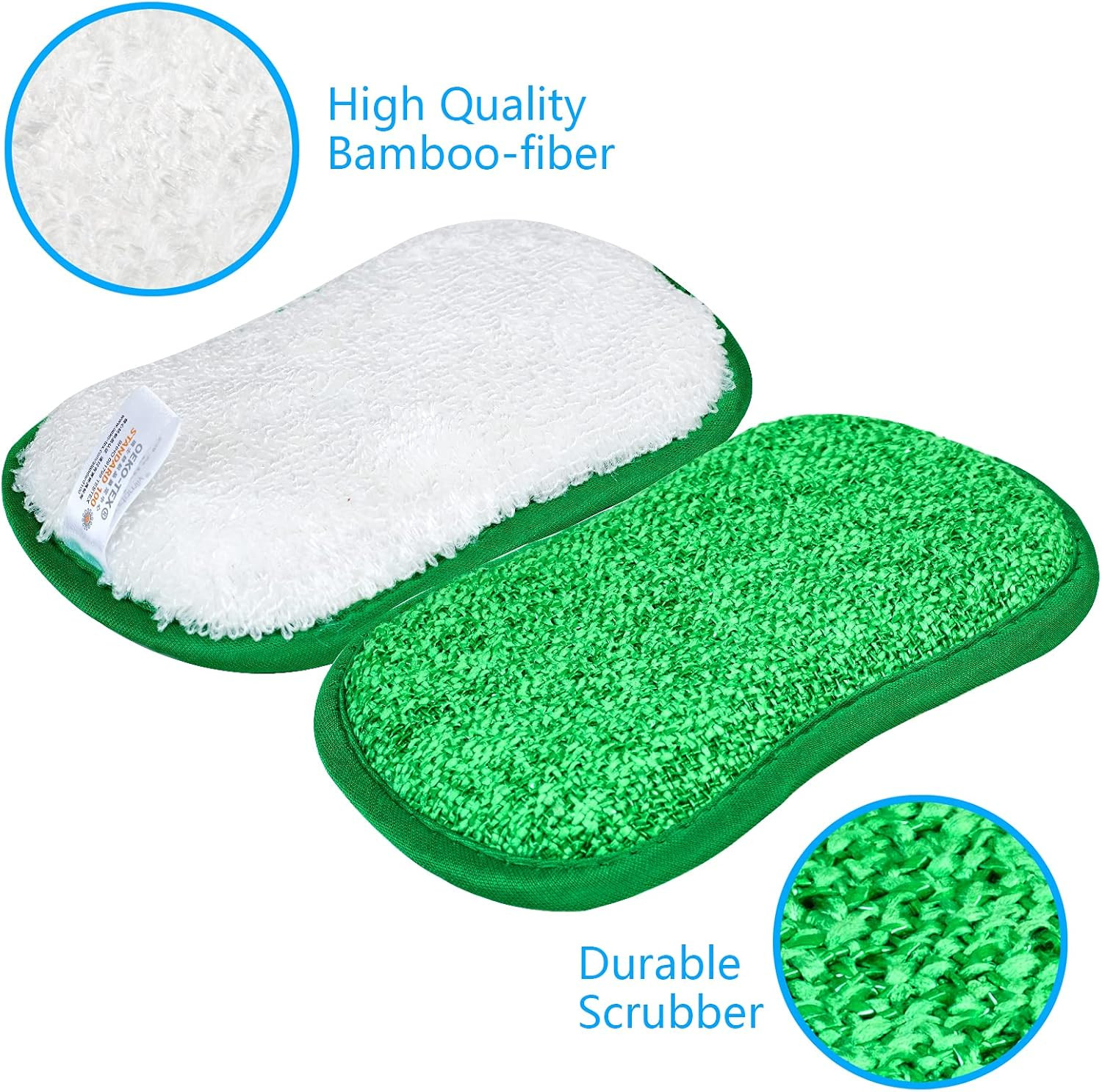 Kitchen Dish Sponge Scrubber Non Scratch, Dishcloth No Odor Reusable Washable Mu
