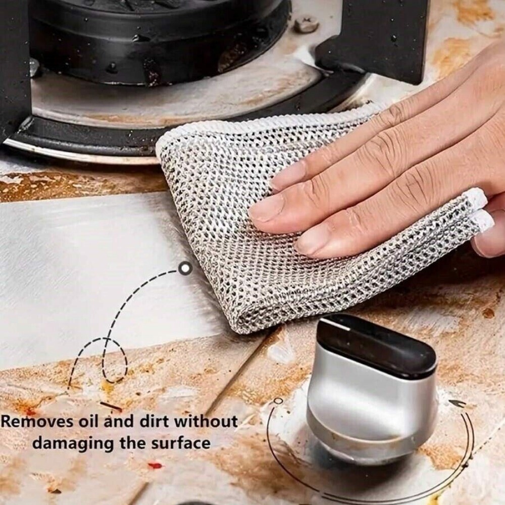 10 Pieces Dishwashing Cloth Premium Metal Wire Multipurpose Dishwashing Cleaning
