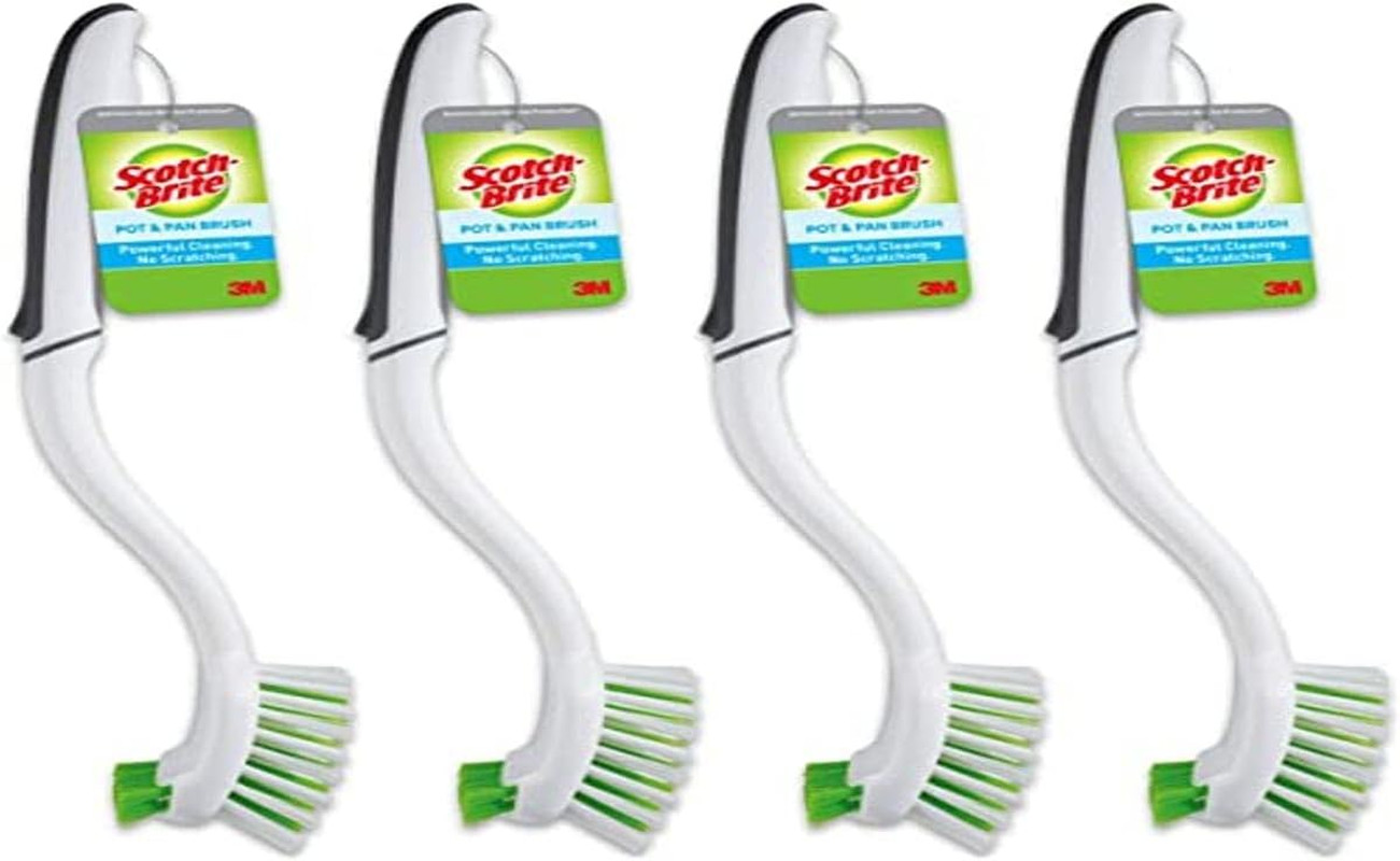 Scotch-Brite Pot + Pan Brush, Durable and Long Lasting Dish Brush with Handle fo