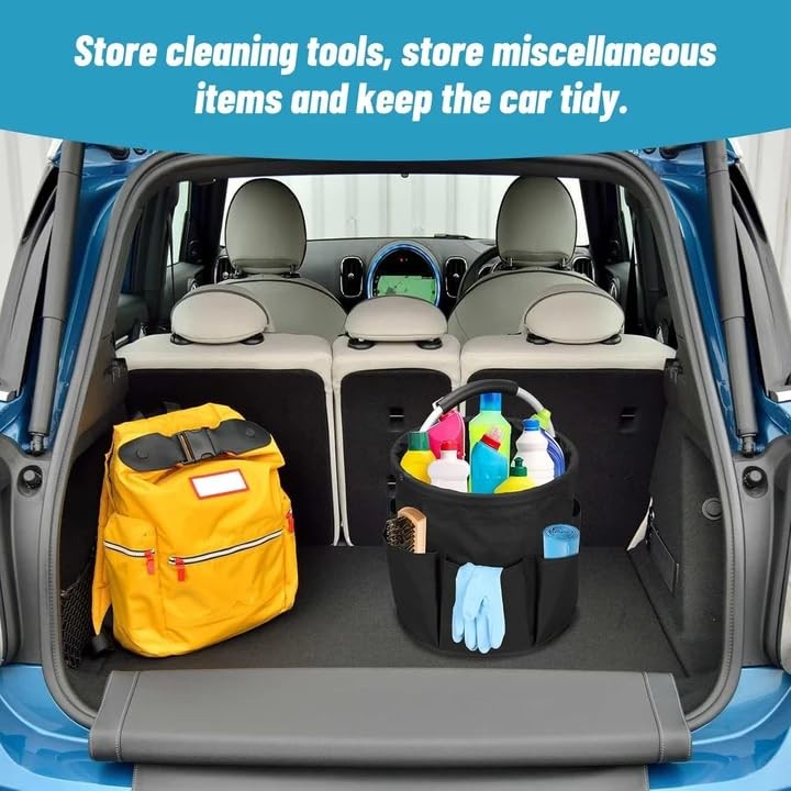 17L Cleaning Caddy with Handle, Cleaning Supply Caddy (Black)