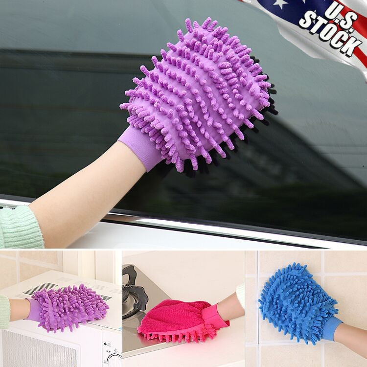 US Double-sided chenille car wash gloves, car cleaning gloves car cleaning tools