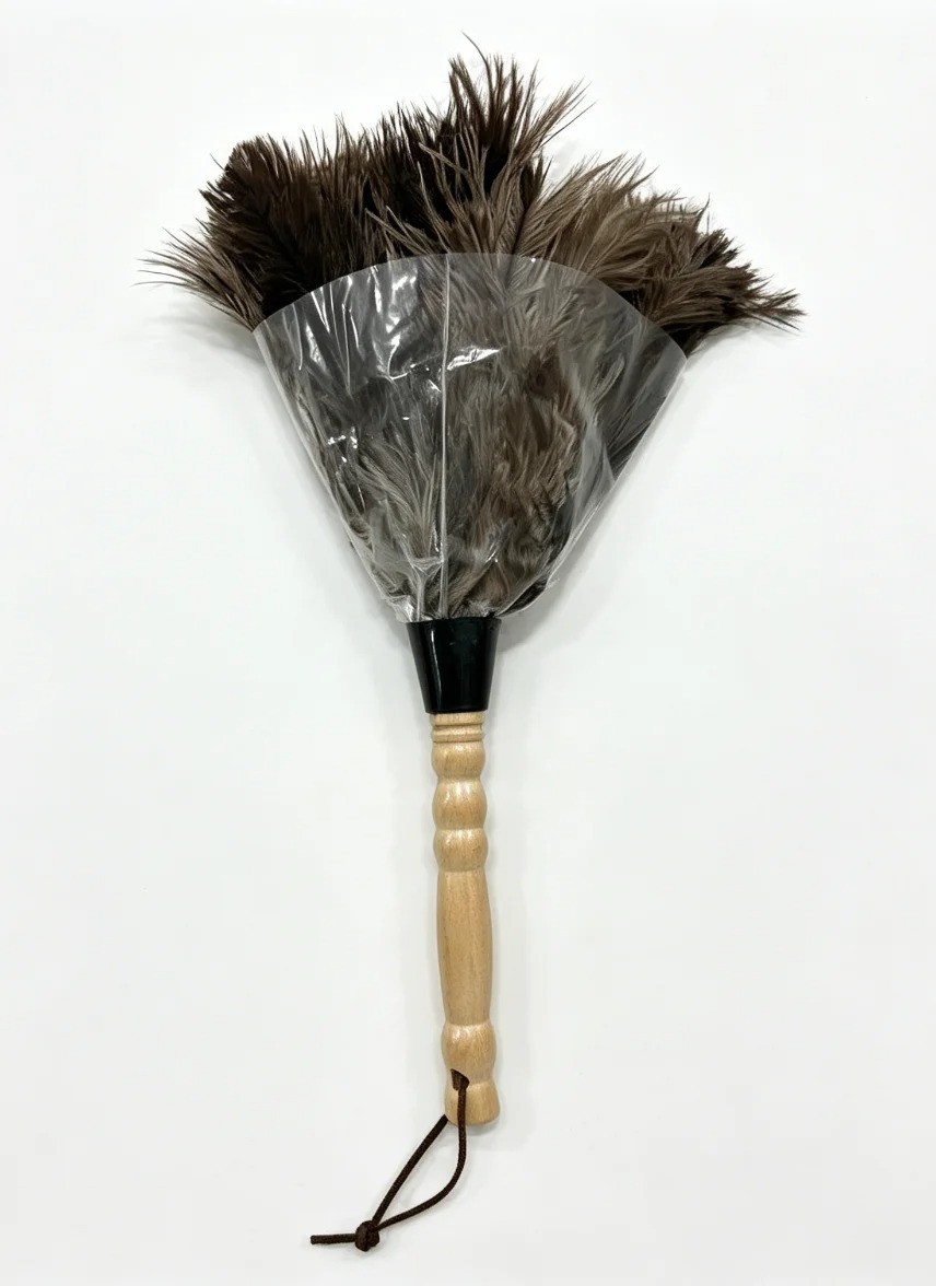 Anti Static Ostrich Feather Duster Wooden Duster Dust Cleaning Handle Brush Tool