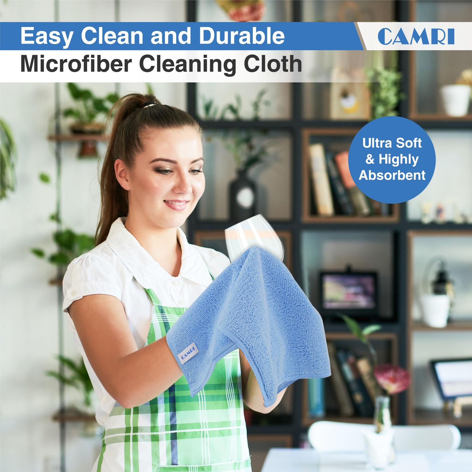 Microfiber Towel Cleaning Cloth – Pack of 12, Size 12.6” x 12.6”, Blue, Lint …