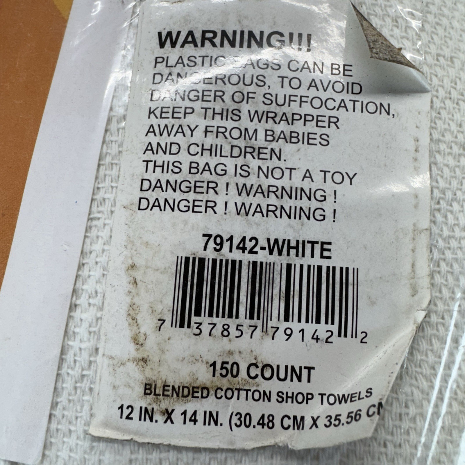 150pk 79142 Shop Towels 14×12 Cotton White Soft and Strong Cleaning Towels *NOS*